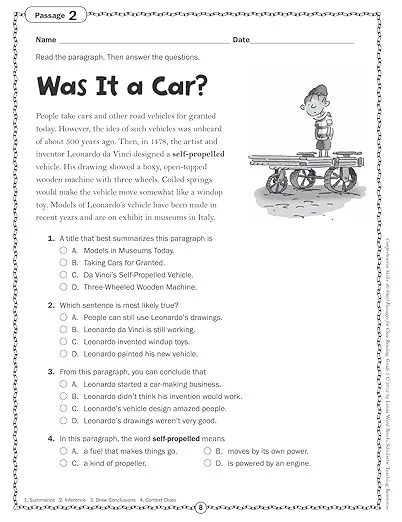 Comprehension Skills: Short Passages for Close Reading: Grade 5
