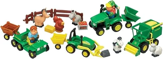 John Deere Fun on the Farm Playset - Includes John Deere Tractor Toys, Farm Animal Toys, Wagon, and Fencing - Kids Farm Toys - Toddler Toys Ages 12 Months and Up
