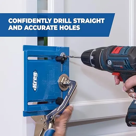 KREG KHI-Pull Cabinet Hardware Jig - for Cabinet Door Handles - Drilling Guide for Cabinet Doors - Creates Straight, Even Holes - Durable Drill Guides - Holiday Home Improvement Gifts for Him
