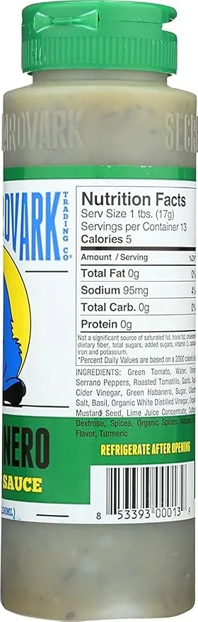 Secret Aardvark Serrabanero Hot Sauce - Serrano & Green Habanero Hot Sauce, Green Spicy Sauce, Non-GMO, Low Carb, Low Sugar, Green Hot Sauce & Marinade - 8 fl oz 2 Pack