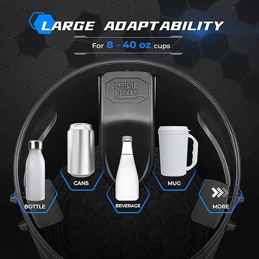 KEMIMOTO Large Car Cup Holder Expander Fits 8-40 OZ Bottles, Compatible with Hydro Flask 32/40oz, Yeti 20/26/30oz, Nalgene, Water Bottle Holder Adapter Fits Universal Vehicles, UTVs, Golf Carts, Truck