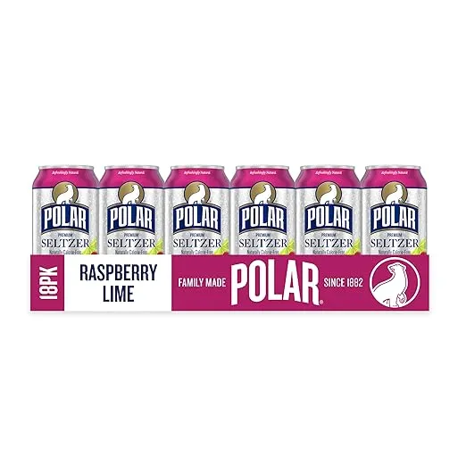 Polar Seltzer Water Raspberry Lime, 12 fl oz cans, 18 pack