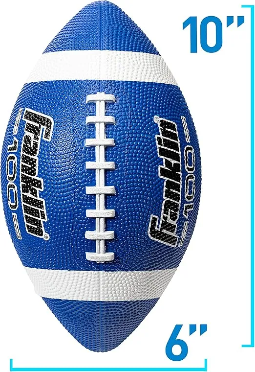 Franklin Sports Kids Junior Football - Grip-Rite 100 Youth Junior Size Rubber Footballs - Peewee Kids Durable Outdoor Rubber Footballs - Single Footballs + 6 Football Bulk Packs Available