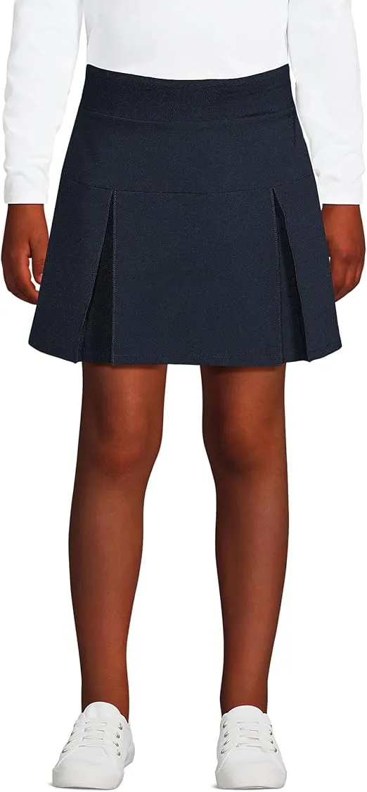 Lands' End School Uniform Girls Performance Pleated Skort Above The Knee