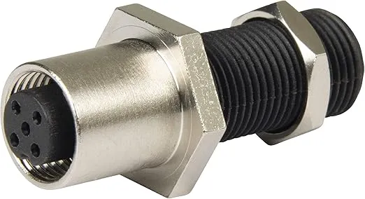 Ancor 270107 NMEA 2000 Through Bulkhead Connector, Stainless Steel/Black