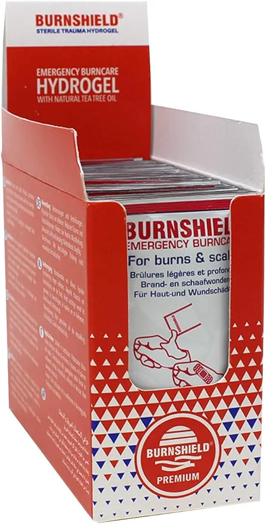 Burnshield First Aid Burn Relief Hydrogel Sachets, 25 Count