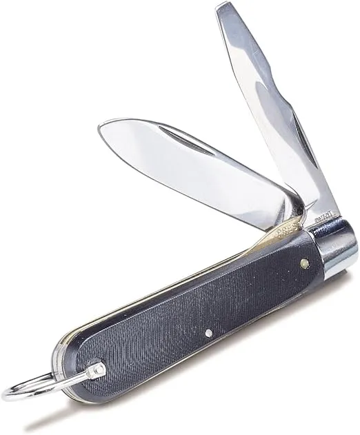 Gardner Bender KF-200 Electricians Knife, Straight 2 Blade / Flat Screwdriver Blade, brass