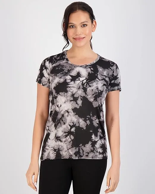Real Essentials 5 Pack: Women's Dry Fit Tech Stretch Short-Sleeve Crew Neck Athletic T-Shirt (Available in Plus Size)