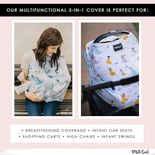 Milk Snob Original Disney 5-in-1 Cover, Minnie Mouse, Added Privacy for Breastfeeding, Baby Car Seat, Carrier, Stroller, High Chair, Shopping Cart, Lounger Canopy - Newborn Essentials, Nursing Top