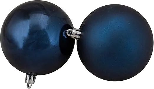 Northlight 32ct Sapphire Blue Shatterproof 2-Finish Christmas Ball Ornaments 3.25" (80mm)