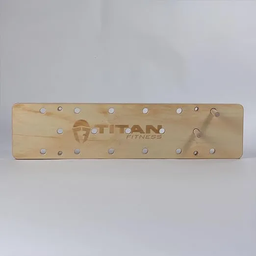 Titan Fitness 4 FT Climbing Pegboard, Wall-Mounted Climbing Board, Sturdy Birch Wood Pegboard Climbing Wall with Wooden Dowel Pegs, 17 Staggered Climbing Holes