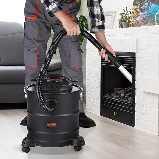 VEVOR Ash Vacuum Cleaner, 5 Gallon with 1200W Powerful Suction, Fireplace Vacuum with Reverse Suction, 16.4 ft Power Cable, 16 Kpa Max. Vacuum, for Fireplaces, Pellet Stoves, Wood Stove, Log Burner