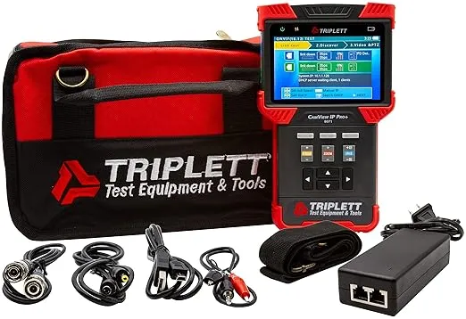 Triplett 8071 CamView IP Pro+ CCTV Camera Tester with Built-in DHCP Server - IP, NTSC/PAL, AHD, TVI