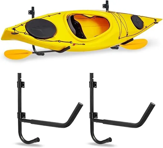 Kayak Wall Rack 100 Pound Heavy Duty Steel Kayak Ladder Wall Mount Folding Storage Rack