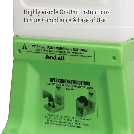 Fendall Flash Flood Secondary Emergency Eye Wash Station (with 1 Gallon / 3.8 L Saline Cartridge)