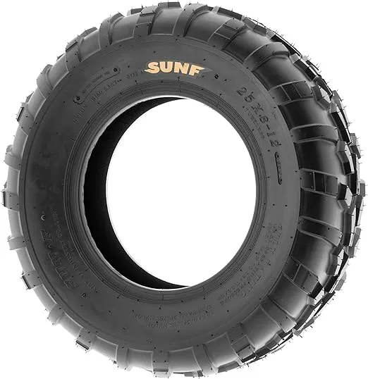 Pair of 2 SunF 25x8-12 AT-XC ATV/UTV Off-Road Tires, 6PR, Directional Knobby Tread | A010