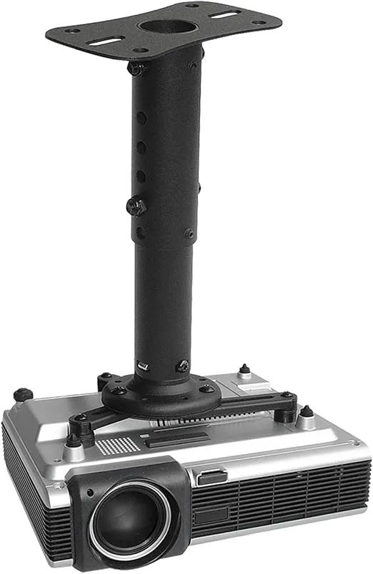 Kanto P101 Universal Projector Ceiling Mount | Solid Steel Construction | Easy to Install | Black