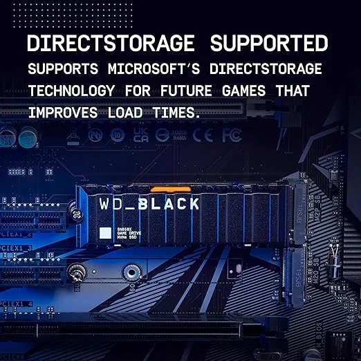 WD_BLACK 1TB SN850X NVMe Internal Gaming Solid State Drive with Heatsink - Works with Playstation 5, Gen4 PCIe, M.2 2280, Up to 7,300 MB/s - WDS100T2XHE
