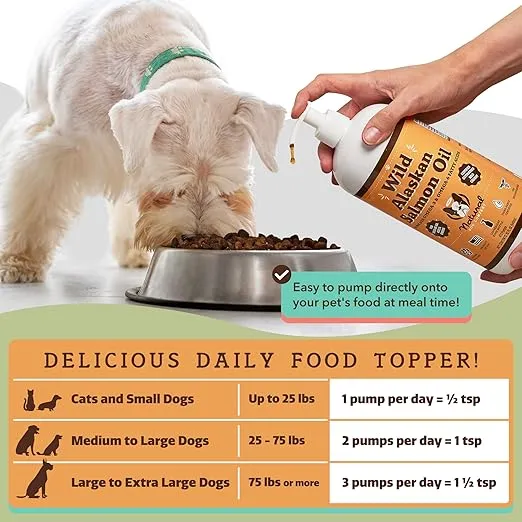 Natural Dog Company Wild-Caught Salmon Oil for Dogs (8oz) Omega 3 Fish Oil Supplement for Joint Health, Skin & Coat, Dog Food Topper with Essential Fatty Acids, Dog Fish Oil Supplement
