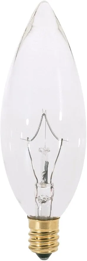 Satco S3393 220V E14 Euro Base 25-Watt B10 Light Bulb, Clear