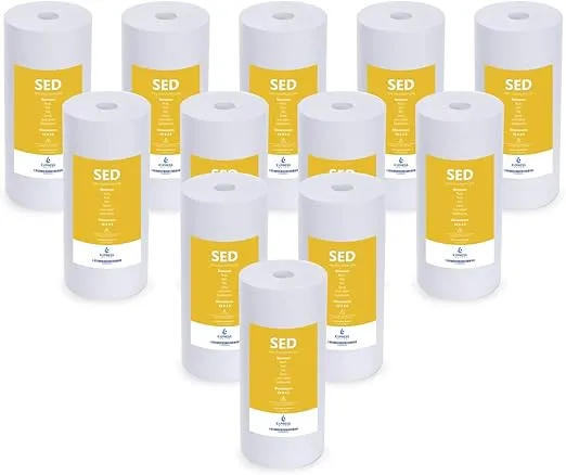 Express Water – 12 Pack Sediment Replacement Filter – Whole House Replacement Water Filter – SED High Capacity Water Filter – 5 Micron Water Filter – 4.5” x 10” inch…
