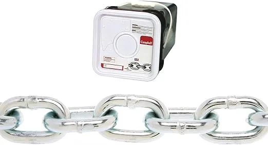 Campbell 0143326 System 3 Grade 30 Low Carbon Steel Proof Coil Chain, Zinc plated, 3/16" Trade, 0.21" Diameter, 800 lbs Load Capacity, 150 Feet Square Pail (T0143326)