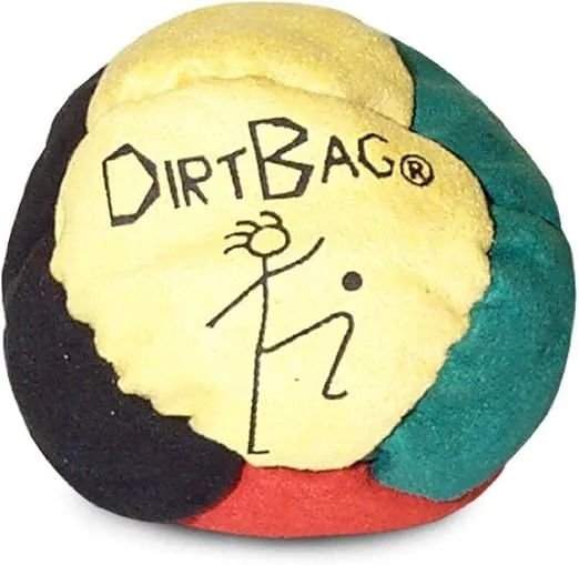 World Footbag Dirtbag Footbag 8-Panel Synthetic Suede and Sand Filled Hacky Sack Footbag | Yellow/Black/Green/Red (PN: 1711)