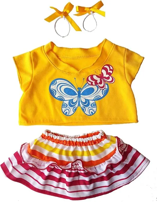 Butterfly Costume Outfit Teddy Bear Clothes Fits Most 14" - 18" Build-a-bear and Make Your Own Stuffed Animals