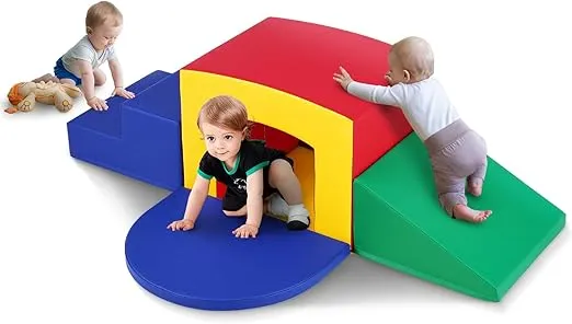 VEVOR Toddler Climbing Toys Indoor, 5 Piece Climb, Crawl and Tunnel Soft Play Equipment, Foam Climbing Toys, Kids Tunnel Maze with Stairs and Ramp,Indoor for Preschoolers Easy to Clean (Assorted)