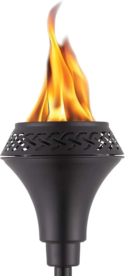 TIKI Brand Island King Decorative Outdoor Torch for Lawn, Patio and Backyard, Metal Black - 65 in, 1120128