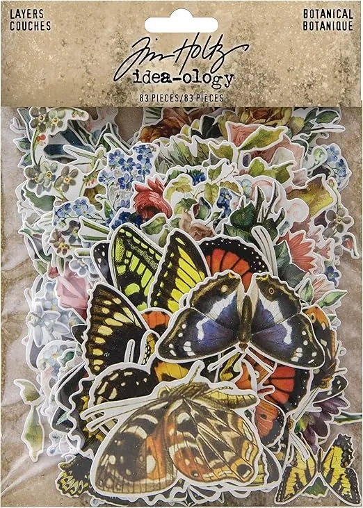 Tim Holtz Idea-ology Layers-Botanicals, 83 Pieces, TH93554