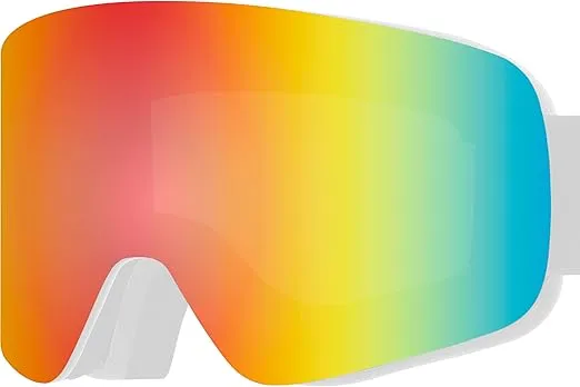 Retrospec Flume Ski & Snowboard Goggle Lenses for Men and Women, Cylindrical - Low-Profile OTG (Over the Glasses) Design and 100% UV Protection for Skiing and Snowboarding