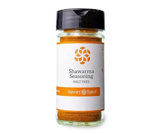 Savory Spice Shawarma Seasoning - Salt-Free Chicken Shawarma Spice Blend | Shawarma Grilling Spices for Chicken, Beef & Lamb (Medium Jar - Net: 2.2 oz)