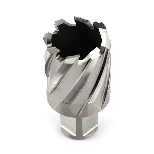 OSCARBIDE 1-1/4"x1"Annular Cutter 3/4 inch Weldon Shank,1-1/4 inch Cutting Diameter,1 inch Depth of Cut,2 Flat Mag Drill Bit with Pilot Pin for Magnetic Drill Press,1 Piece