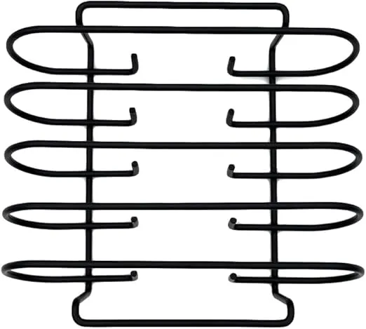 Nexgrill Rib Rack, Perfect Accessory for Outdoor Grilling & Cooking, Non-Stick, Hold up to 4 Racks of Ribs, Built-in Handles, Suitable for Grills, Smokers, and Ovens, Black, 530-0026