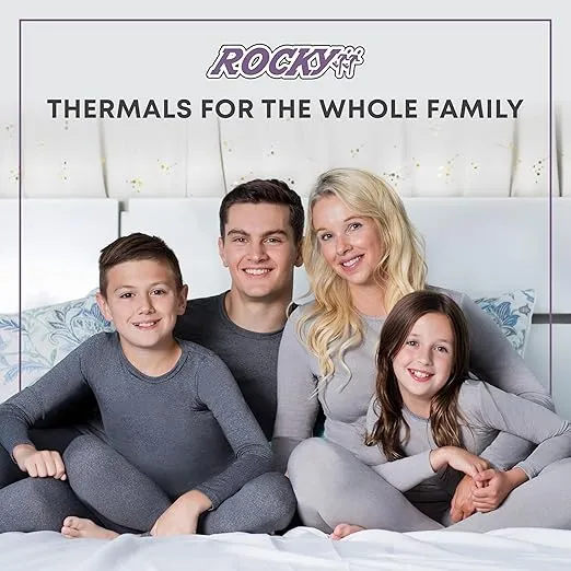 Rocky Thermal Underwear for Men Long Johns for Men Thermal Top and Bottom Set Fleece Lined Base Layer Pajamas Cold Weather