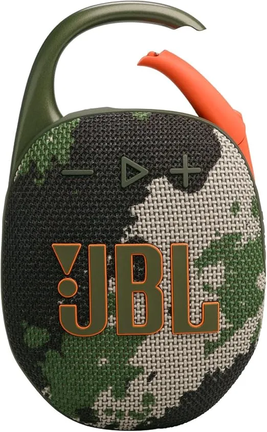 JBL Clip 5 Bluetooth Speaker and divvi! Protective Case - Camo