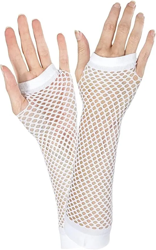 Amscan Long Fishnet Fingerless Gloves For Women | Great Gloves & Fishnet Gloves, Perfect Use for 80s Accessories & More