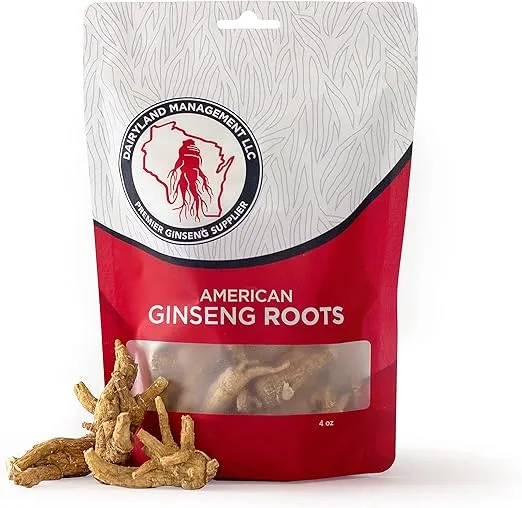 Dairyland American Ginseng Roots 西洋参 - 8 oz Pack of Wisconsin Ginseng Root - Authentic American Ginseng - Non-GMO, Gluten Free Whole Ginseng - Use This Herbal Supplement in Soup, Tea, Congee
