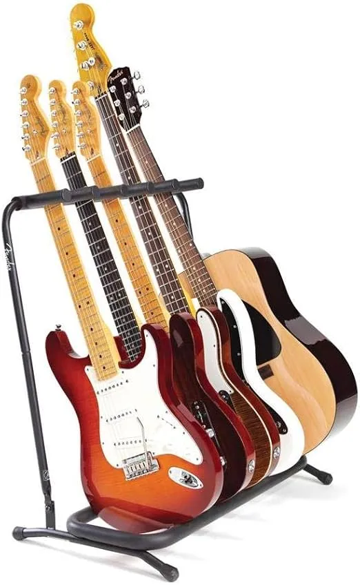 Fender Multi-Guitar Folding Stand, 5-space,Black