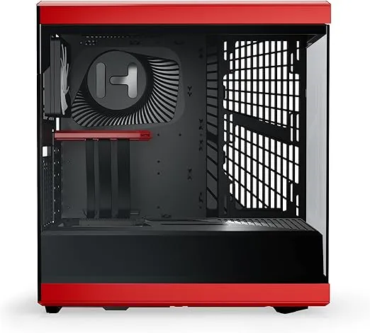 HYTE Y40 Modern Aesthetic Panoramic Tempered Glass Mid-Tower ATX Computer Gaming Case with PCIE 4.0 Riser Cable Included, Red (CS-HYTE-Y40-BR)