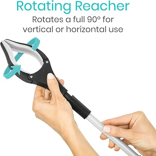 Vive Reacher Grabber 32" - Extra Long Mobility Aid - Rotating Hand, Heavy Duty Grip Arm - Reaching Assist Tool for Trash Pickup, Litter Picker, Garden Nabber, Disabled, Handicap Arm