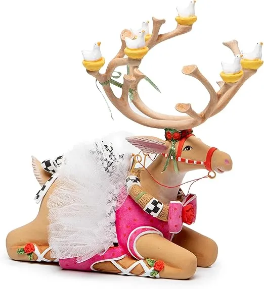 MACKENZIE-CHILDS Patience Brewster Dash Away Sitting Dancer Reindeer Figure