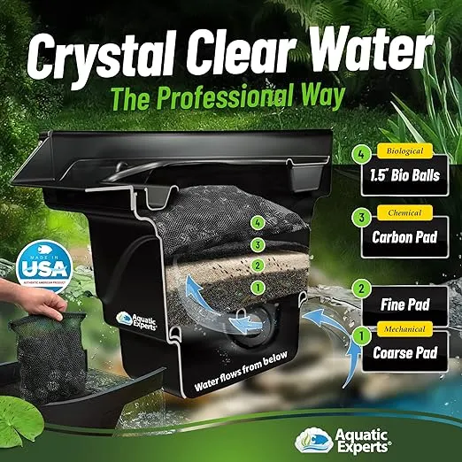 Aquatic Experts Bio Balls Filter Media Bulk - 1.5 Inch Bio Balls for Pond Filter, Bio Balls Large for Pond Filter Media for Outdoor Ponds, Bio Balls for Aquarium Filter, (300 Count with Mesh Bag)