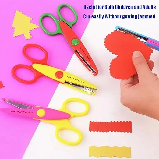 Paper Edge Scissors Set of 6 Different Patterns Craft Scissors for Teachers, Scrapbooking, Album, Kids, Arts