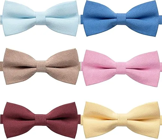 AUSKY 8 PACKS Elegant Adjustable Pre-tied Bow Ties for Men Boys (1&4&5&6&8 Pack for option)