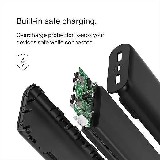 Belkin BoostCharge 3-Port Power Bank 20K PD 20W for iPhone 16, 16 Plus, 16 Pro, 16 Pro Max, 15, 15 Plus, 15 Pro, 15 Pro Max, 14, AirPods and More - Travel-Friendly w/ 12in USB-C to USB-C Cable - Black