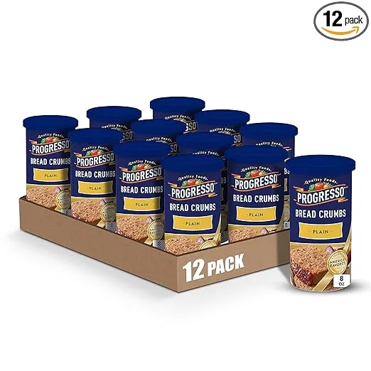 Progresso Plain Bread Crumbs, 8 oz. (Pack of 12)