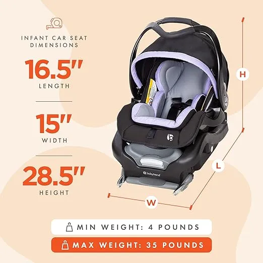 Baby Trend Secure Snap Tech Infant Car Seat, Lavender Ice