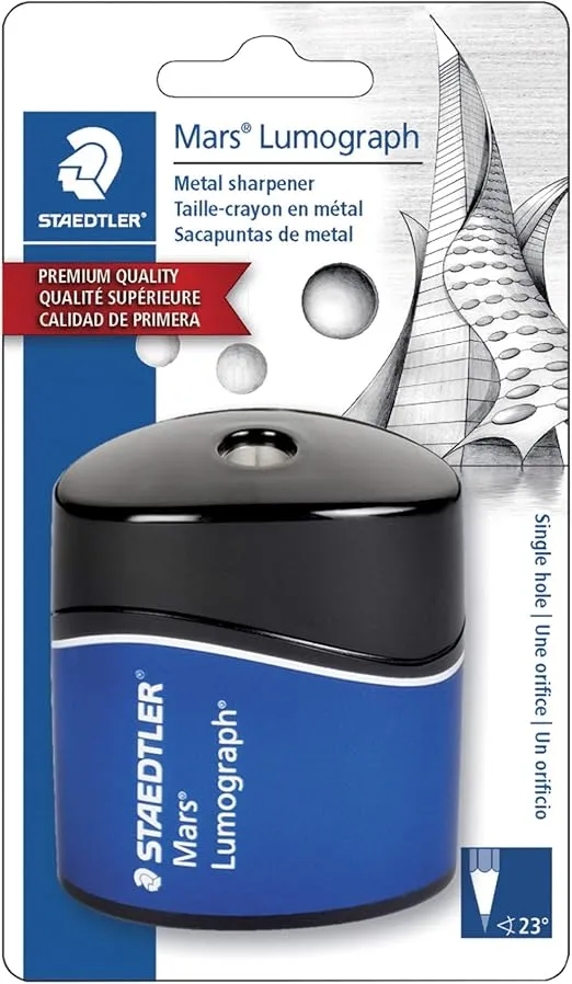 Staedtler® Mars® Lumograph Pencil Sharpener, Black/Blue